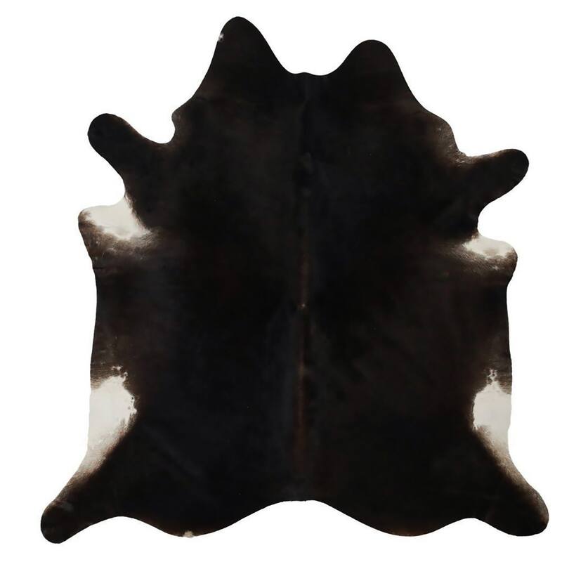 6' x 7' Feet Black Cowhide Handmade Soft Large Cow Hide Cow Skin Leather Animal Area Rug - 6' x 7' Feet