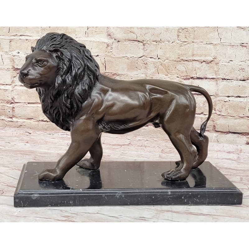 Hot Cast Bronze Hunting Lion Puma Lioness Jungle Safari Statue Sculpture Figurine