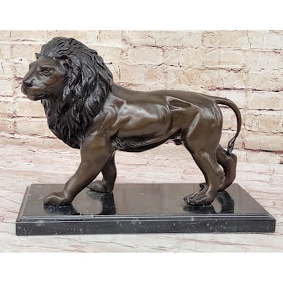 Hot Cast Bronze Hunting Lion Puma Lioness Jungle Safari Statue Sculpture Figurine