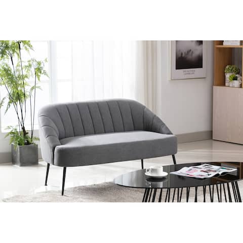 Porthos Home Myla Love Seat Sectional Couch Sofa, Woven Fabric, Metal Legs