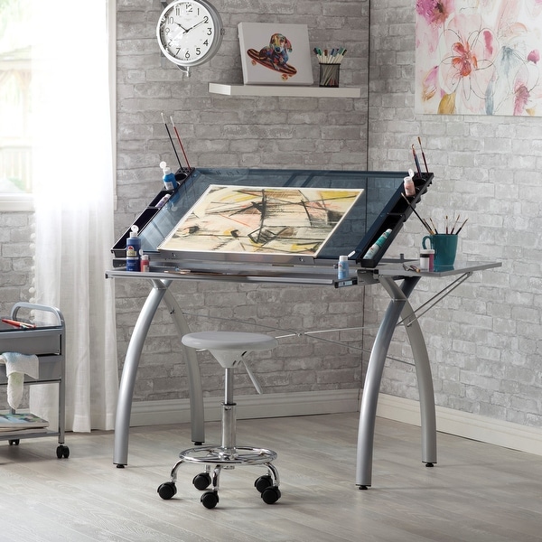Futura glass cheap drafting table