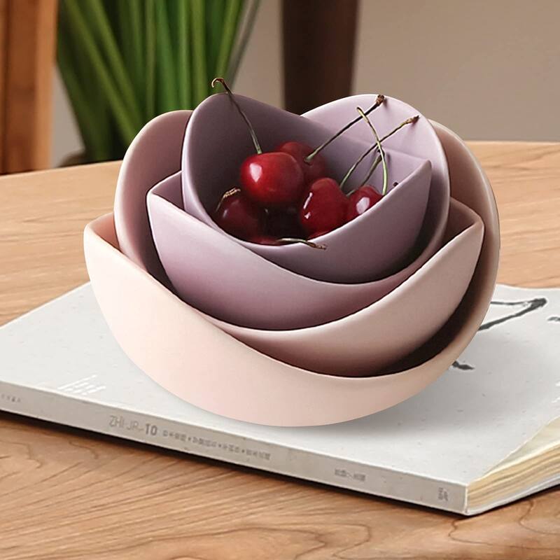 Salad Decorative Bowls Lotus Shaped Pasta Bowls Dishwasher & Microwave Safe, Unique Angled Ceramic Bowls Ideal for Restaurant