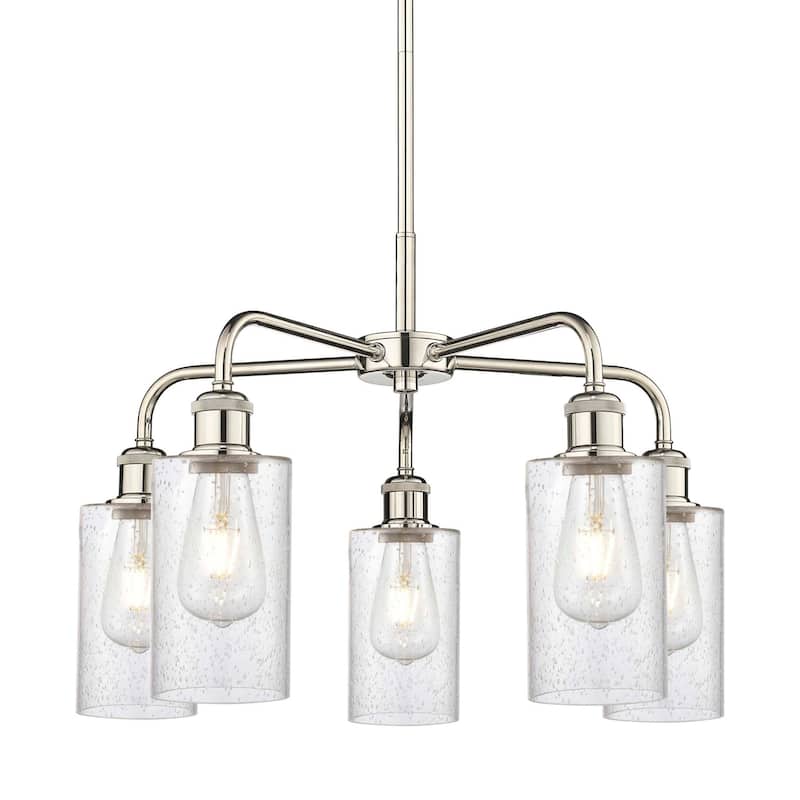 Innovations Lighting 516-5CR-15-22 Clymer Chandelier Clymer 5 Light - Polished Nickel / Seedy