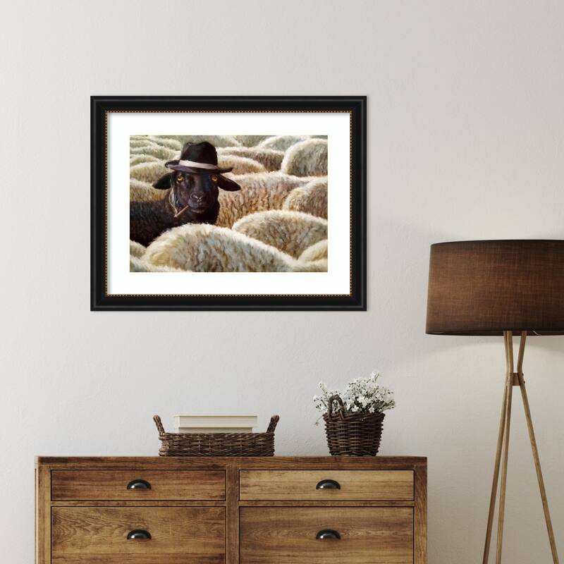The Black Sheep by Lucia Heffernan Wood Framed Wall Art Print