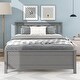 preview thumbnail 4 of 5, Grey Full Size Platform Bed with Slatted Headboard, Footboard, and Nightstand - Elegant Solution for Kids, Teens, and Adults