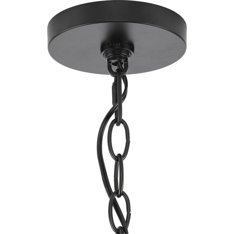 Goodwin Collection Five-Light Matte Black Modern Farmhouse Chandelier - 24 in x 24 in x 15.5 in
