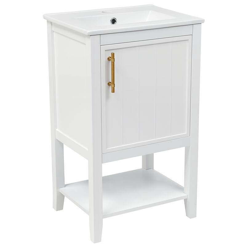 GDFStudio - Ethan Caldwell Compact Freestanding Bathroom Vanity with Smart Storage