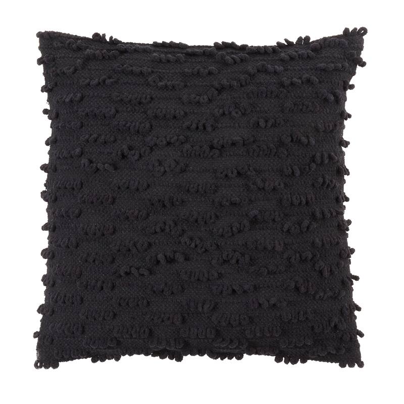 Nubby Design Down Filled Throw Pillow - Black - 20"x20"