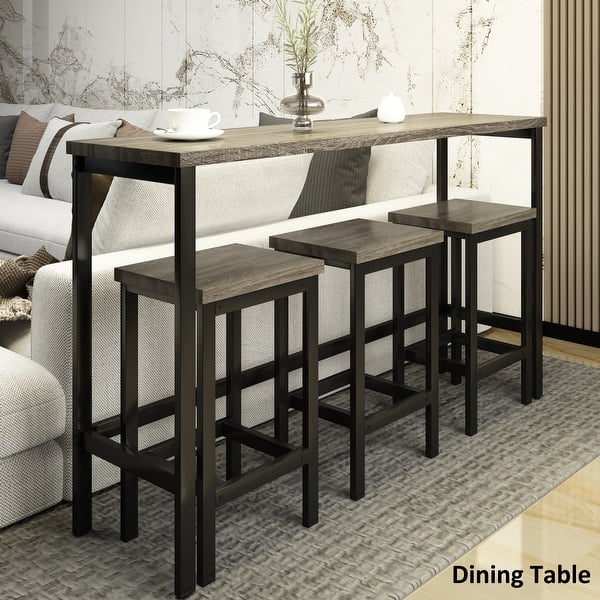 slide 2 of 19, 4 piece Dining Table Set Kitchen Set