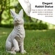 preview thumbnail 45 of 55, Glitzhome MgO Standing Rabbit Bunny Garden Yard Statue Indoor Figurines