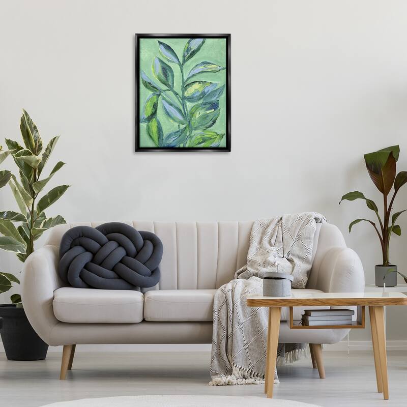 Stupell Leafy Plant Foliage Framed Floater Canvas Wall Art Design By Nikita Jariwala