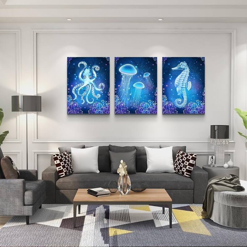 Blue Ocean Animal Seascape Canvas Prints Wall Art