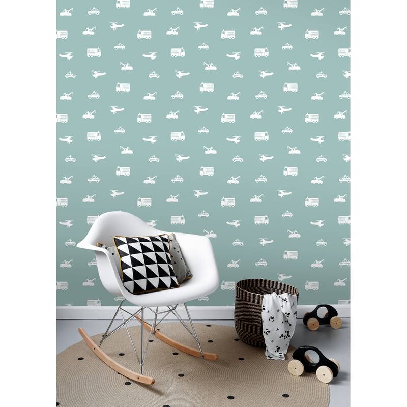 Chesapeake Briony Blue Vehicles Wallpaper - 20.9 x 396 x 0.025