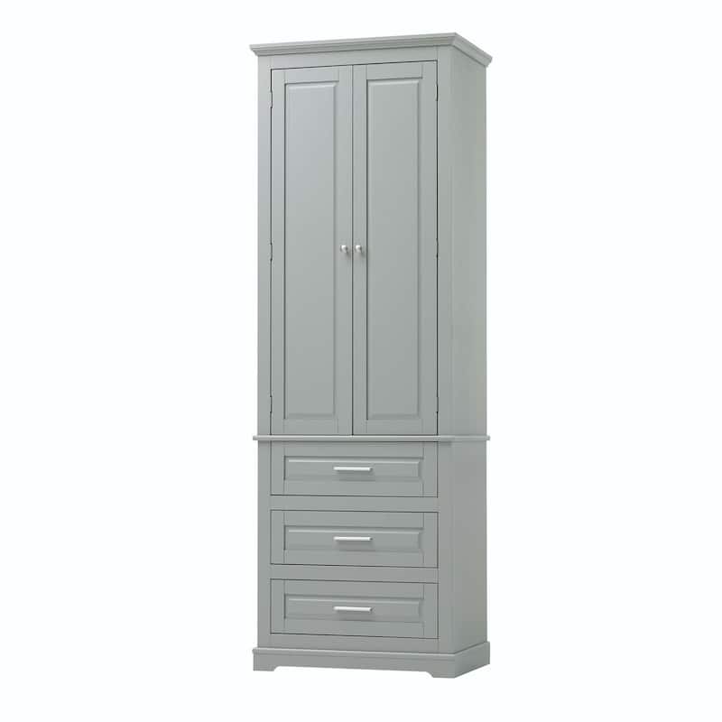 Bathroom Tall Storage Cabinet with Three Drawers