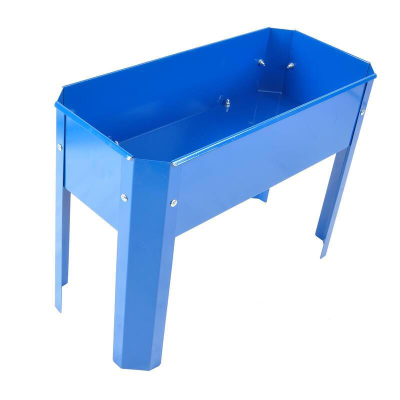 Outdoor Galvanized Raised Garden Bed Elevated Garden Planter Flowerpot Box with Legs for Gardening Vegetables Flower