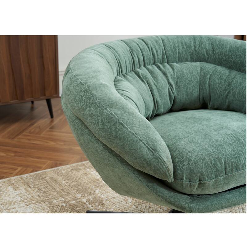 Ergonomic Chenille Office Chair Swivel Chair, Rotating Chair Club Chair Accent Chair with Removable Cushion