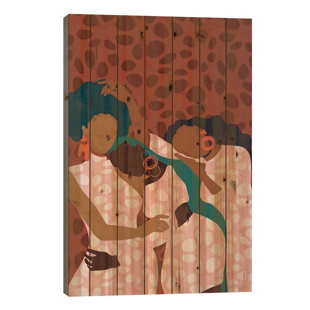 Lean On Me Print On Wood by Reyna Noriega - Multi-Color
