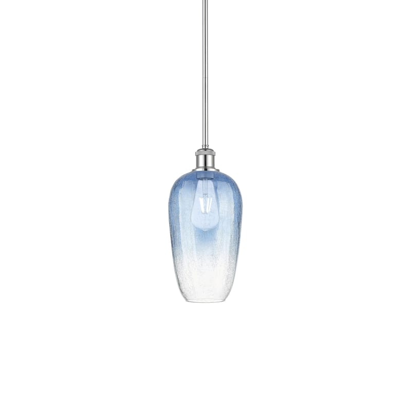 Innovations Lighting 516-1S-15-7 Brookhaven Flute Pendant Brookhaven - Polished Chrome / Sapphire Blue