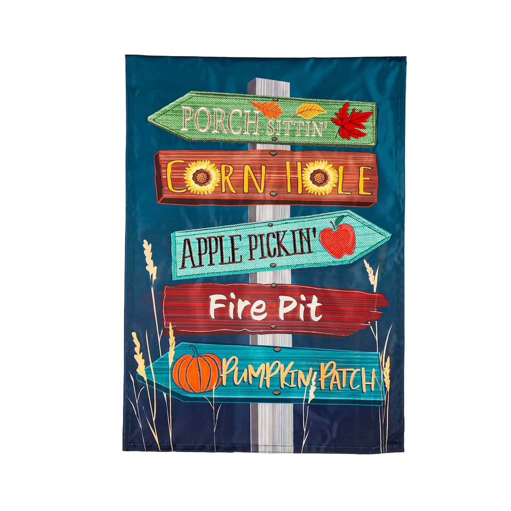 12.5 in. x 18 in. Fall Signs Garden Applique Flag