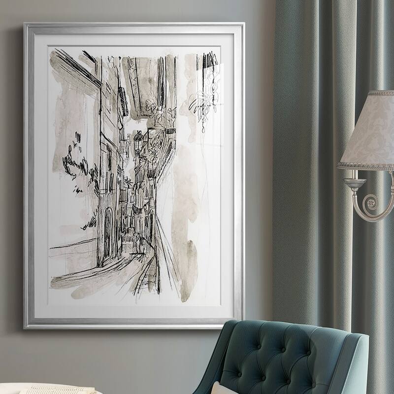 Europe Street Sketches I Premium Framed Print - Ready to Hang
