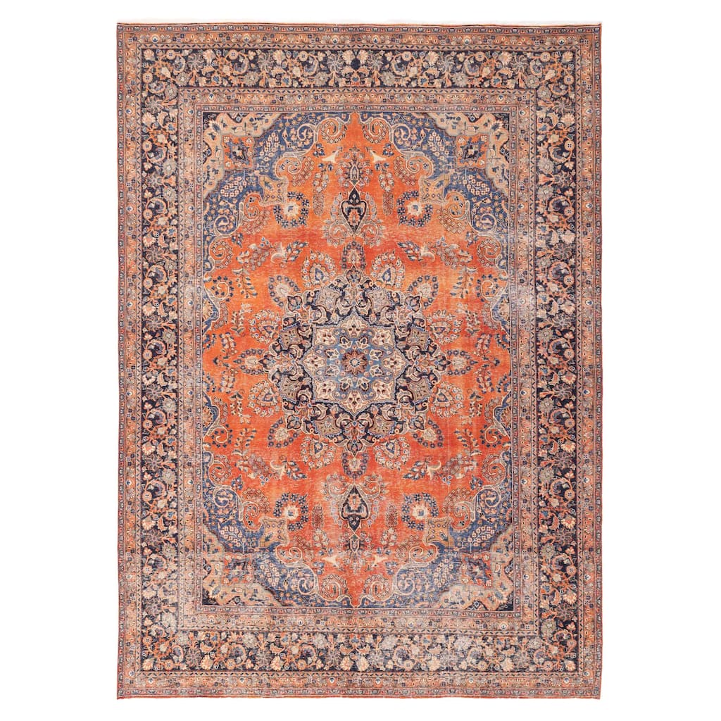 ECARPETGALLERY Hand-knotted Antalya Vintage Dark Copper Wool Rug - 9'4 x 12'10