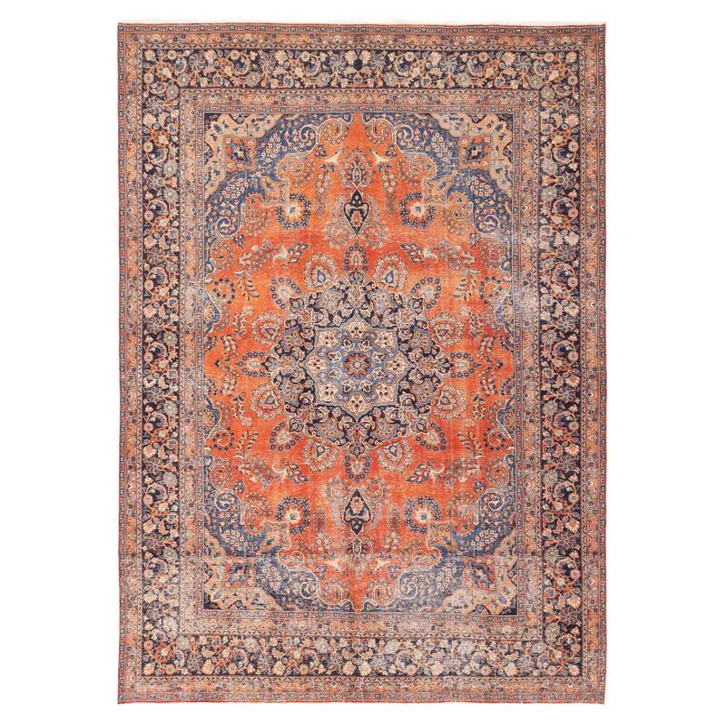 ECARPETGALLERY Hand-knotted Antalya Vintage Dark Copper Wool Rug - 9'4 x 12'10