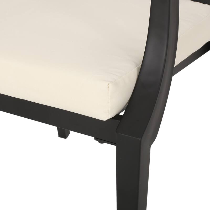 Outdoor 2 Piece Wooden Open Slat Dining Chairs with Cushions and Curved Backrest for Dining Room Kitchen Bedroom Living Room