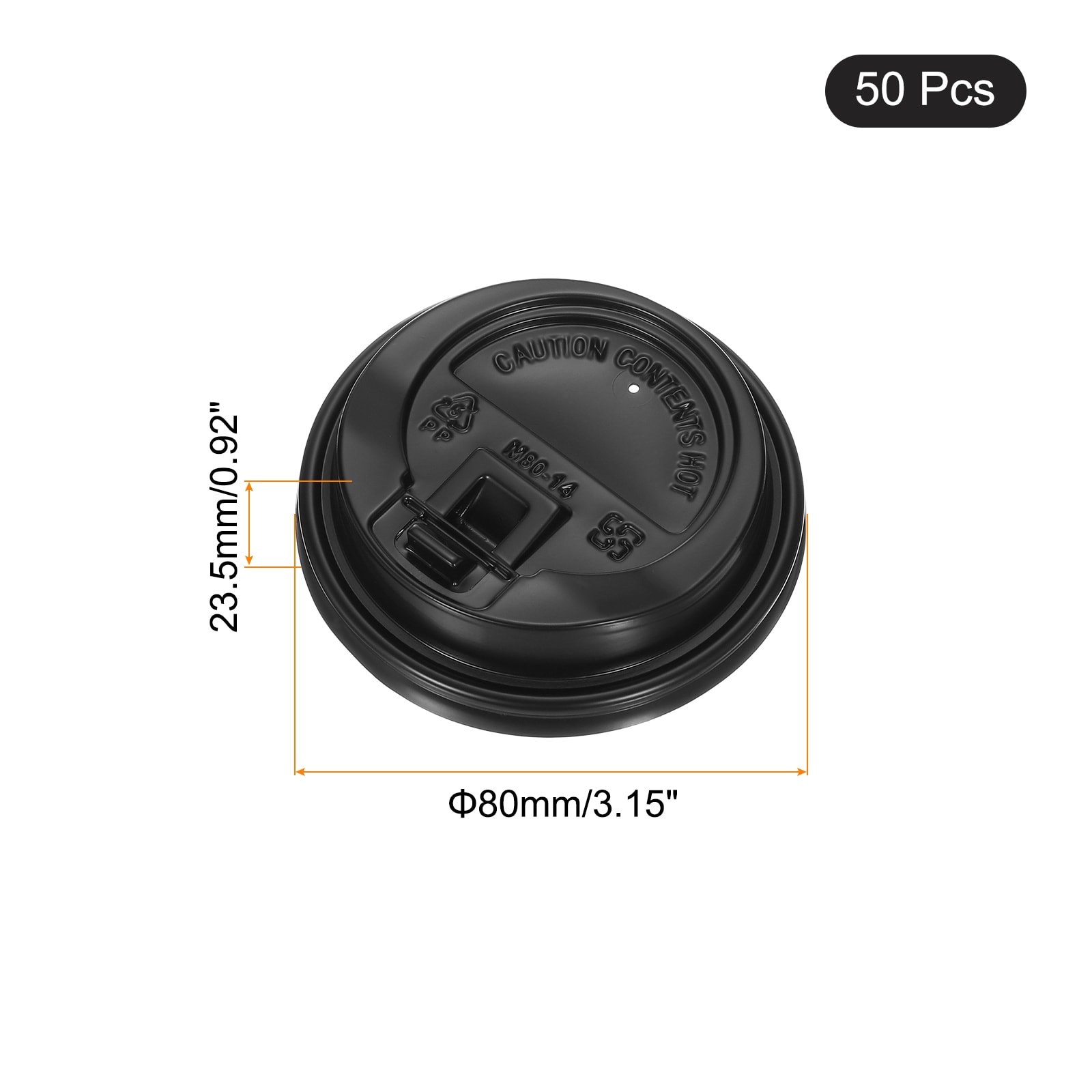 Disposable Coffee Cup Lids, 50 Count 80mm Plastic Lids