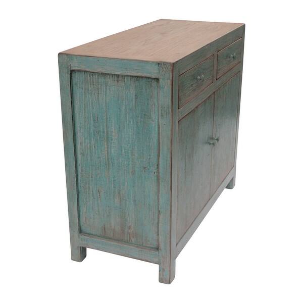 Shop Shandong Side Table W 2 Drawers 39 Inch Long Soft Aqua Finish On Sale Overstock 31501267