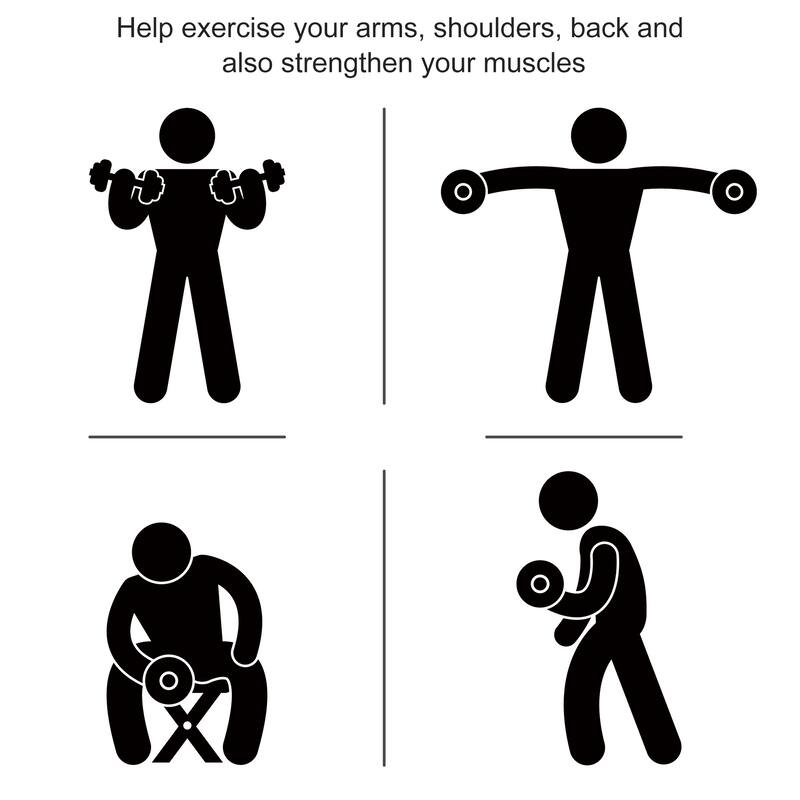 Soozier 15lb Set Rubber Dumbbells Hand Weight Barbell for Body Fitness Training for Home Office - 4.5"W x 4.5"D x 11.25"L