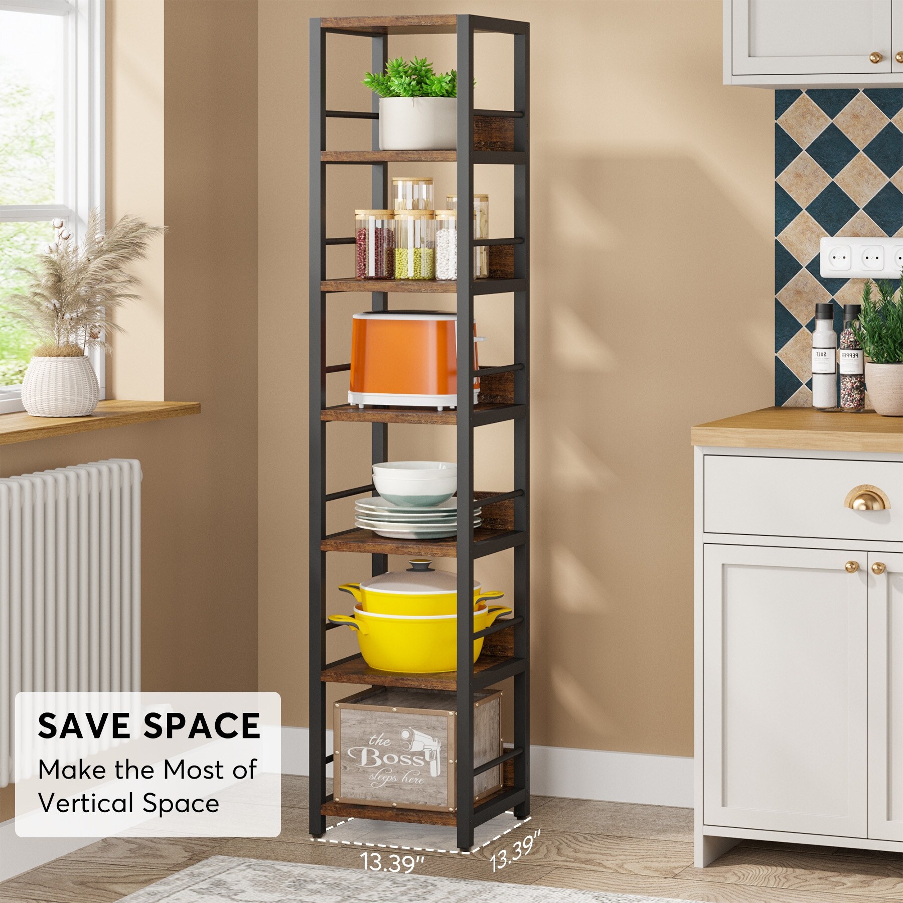 Narrow corner ladder shelf best sale