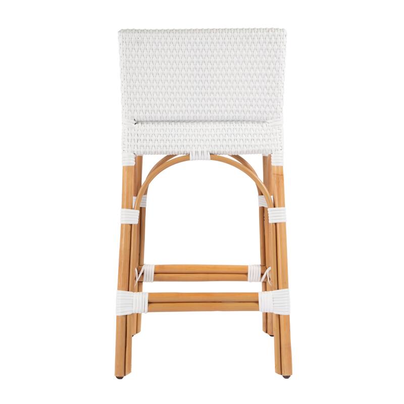 Serienna 24.5"H Seat Rattan Low Back Counter Stool