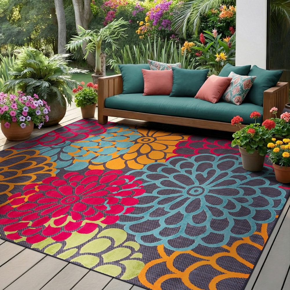 Origin Coastal Floral Indoor/Outdoor Area Rug