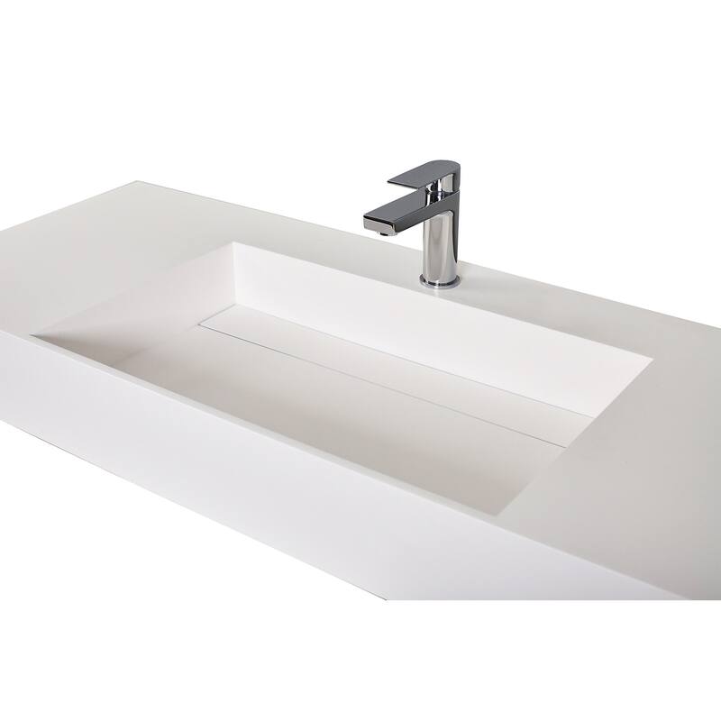 Amelia 36" - 72" Solid Surface Bathroom Vanity Top - 48" - White