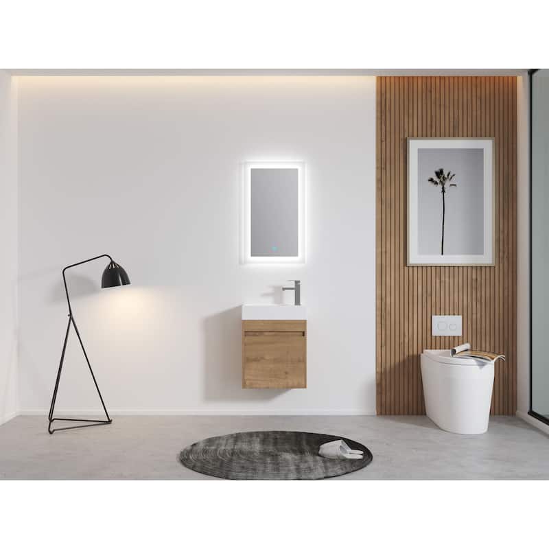 18 Inch Single Sink Bathroom Vanity with Soft Close Door, 18x10
