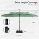 preview thumbnail 53 of 79, MAISON ARTS 15-foot Rectangular Crank Double-sided Outdoor Market Umbrella Solar LED Lighted Patio Umbrella with Base Included