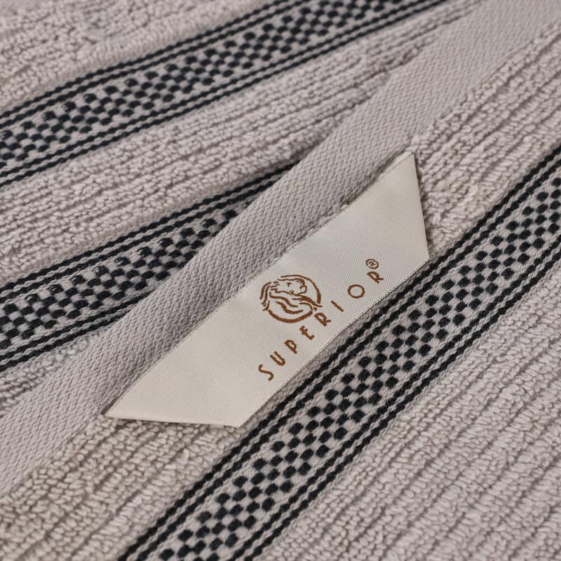 Superior Brea Zero Twist Cotton Ribbed Modern 9 Piece Bathroom Towel Set