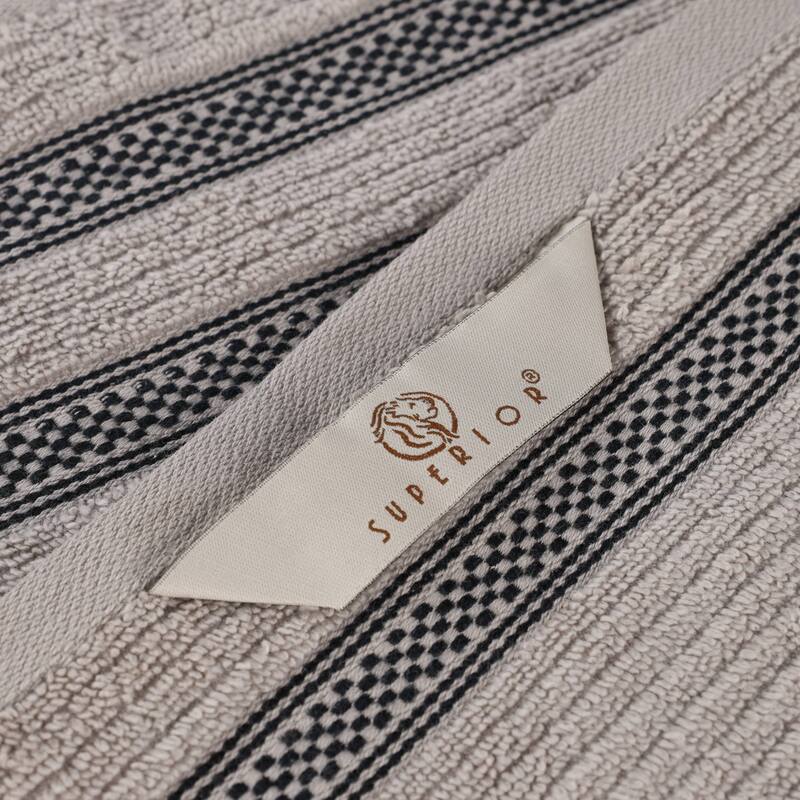 Superior Brea Zero Twist Cotton Ribbed Modern Bath Sheet Set of 2