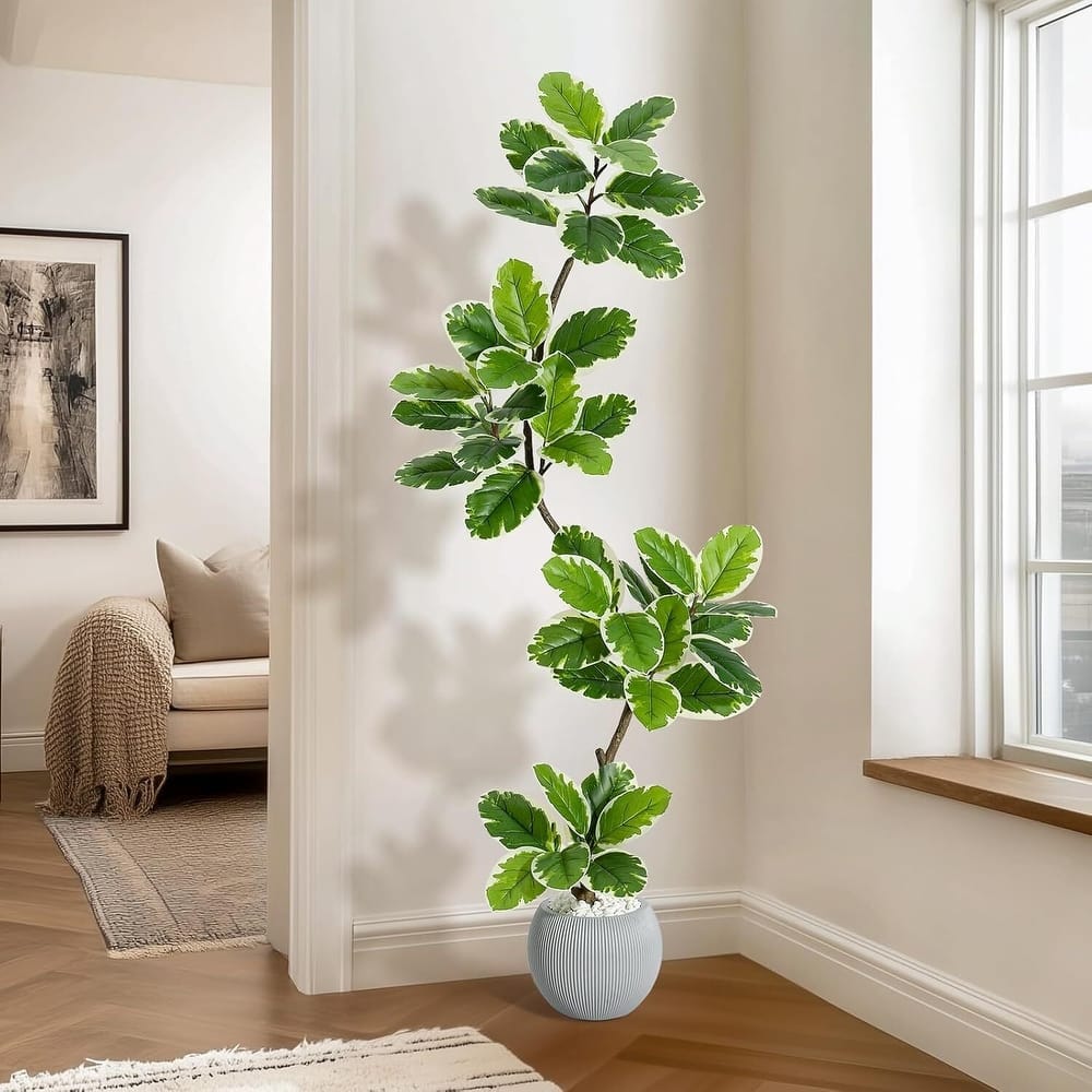 Home Fiddle Leaf Fig Tree Artificial Faux Rubber Tree for Home Decor