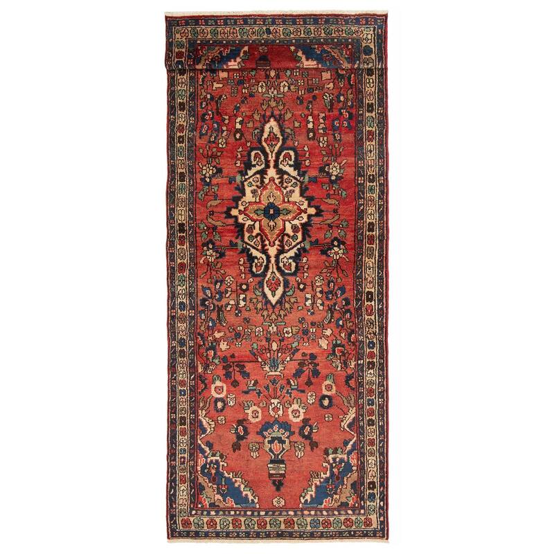 ECARPETGALLERY Hand-knotted Andelz Red Wool Rug - 3'6 x 10'3 - Red - 3'6 x 10'3