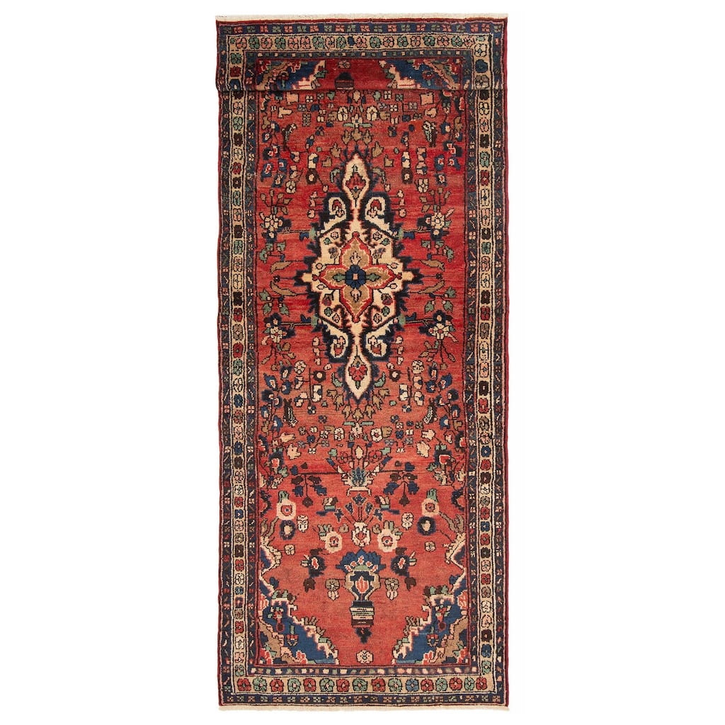 ECARPETGALLERY Hand-knotted Andelz Red Wool Rug - 3'6 x 10'3