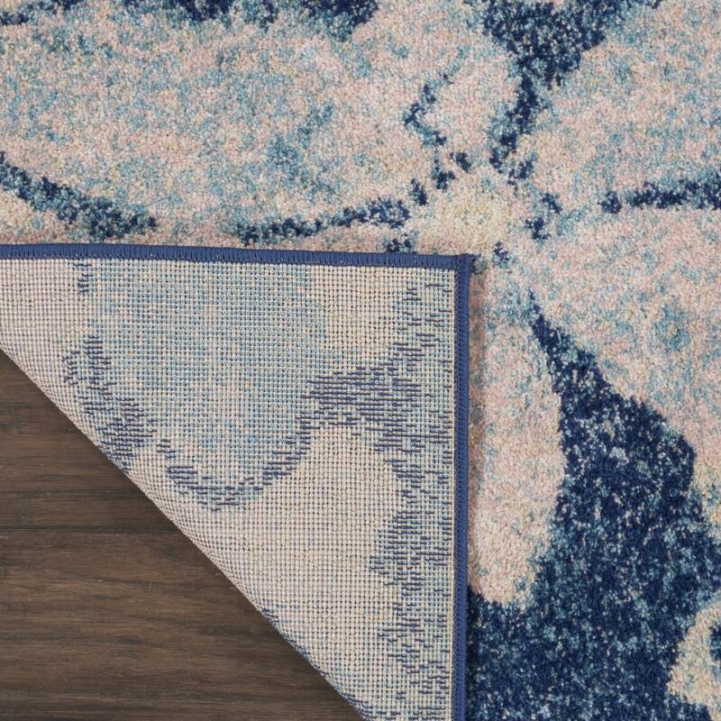 Power Loomed Abstract Floral Traditional Stain Resistant Area Rug - 87' X '27' X '0.5