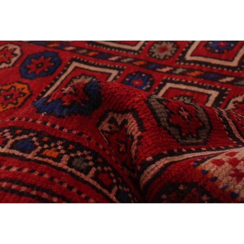 ECARPETGALLERY Hand-knotted Melis Vintage Red Wool Rug - 4'6 x 9'0