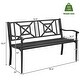 preview thumbnail 6 of 5, 50.5" Outdoor Furniture Steel Patio Garden Bench Steel Frame Park Yard