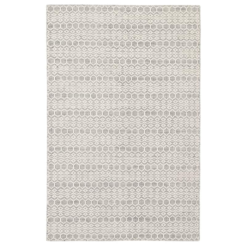 Railay Handmade Trellis White/ Grey Area Rug - 7' 10" x 9' 10" - White/Grey