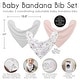 preview thumbnail 3 of 4, Watercolor Floral Fabric Bandana Baby Bibs 3 Pack Set Lavender Purple Pink and Grey Boho Shabby Chic Rose Flower Gray Farmhouse
