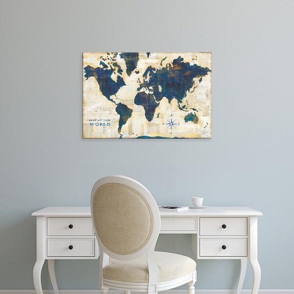 Easy Art Prints Sue Schlabach's 'World Map Collage' Premium Canvas Art