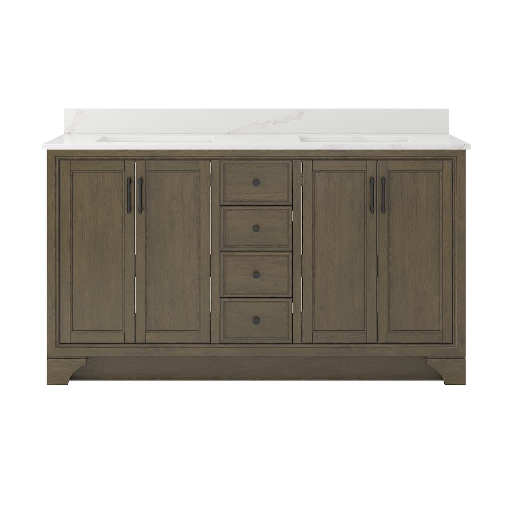 CRAFT + MAIN LCVT6122D-QCB Lanagan 60" Free Standing Double Basin