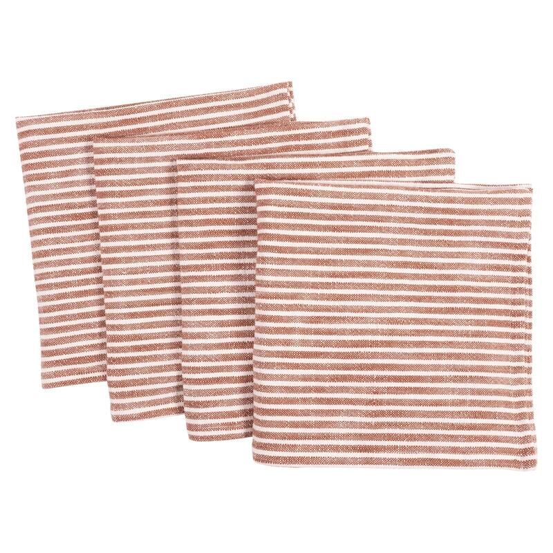 KAF Home Monaco Relaxed Casual Farmhouse Napkin, Set of 4 - 20 x 20 - Spice