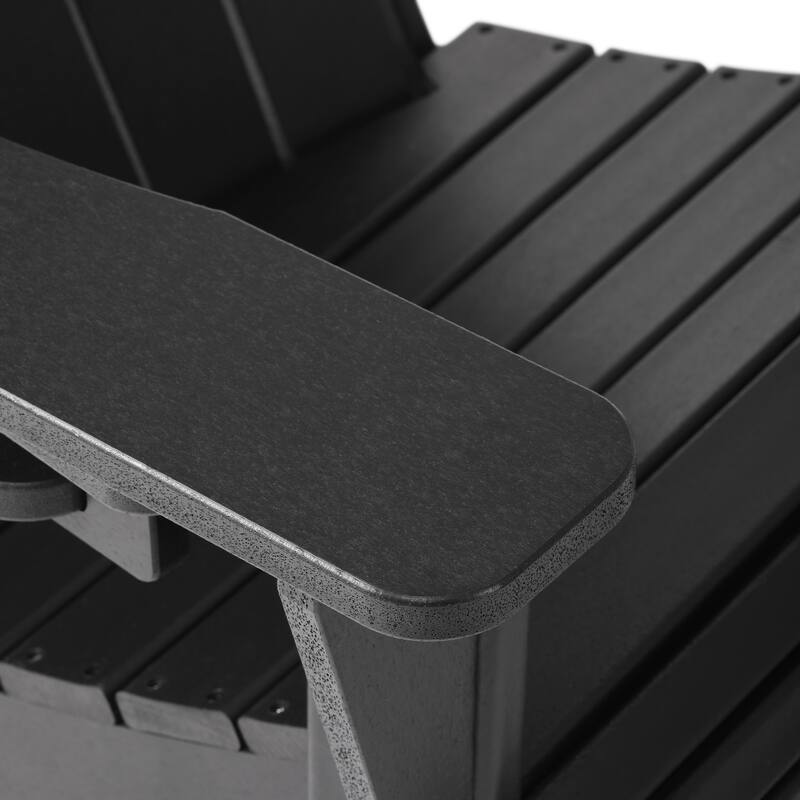 Aderson Outdoor Patio Commercial-Residential Adirondack Chair with Swivel Cupholder
